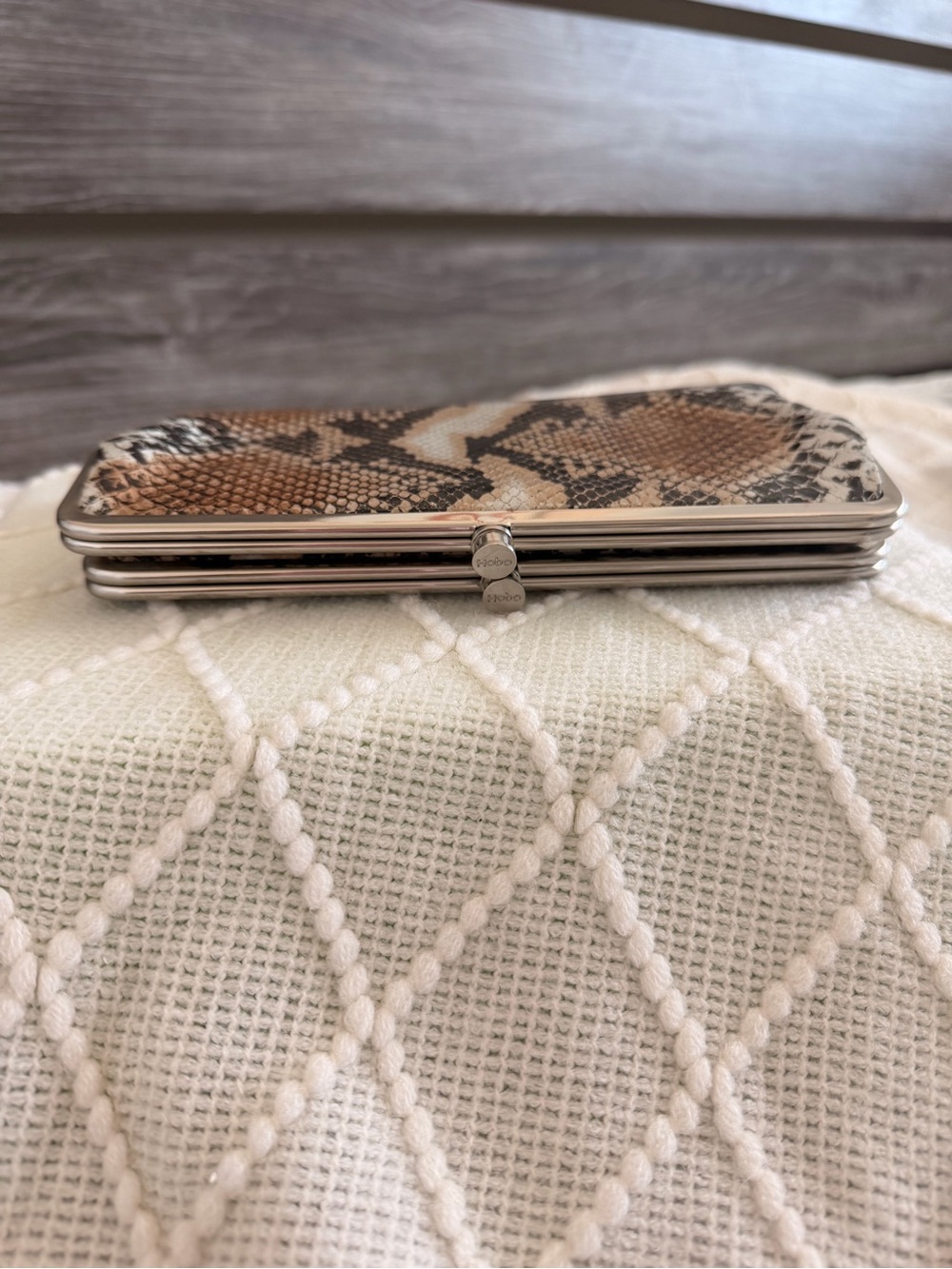 HOBO Snake-Print Lauren Clutch wallet